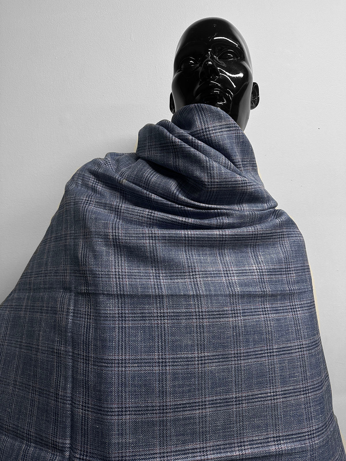 Classic Italian Silk Linen Virgin Wool Suiting - Navy