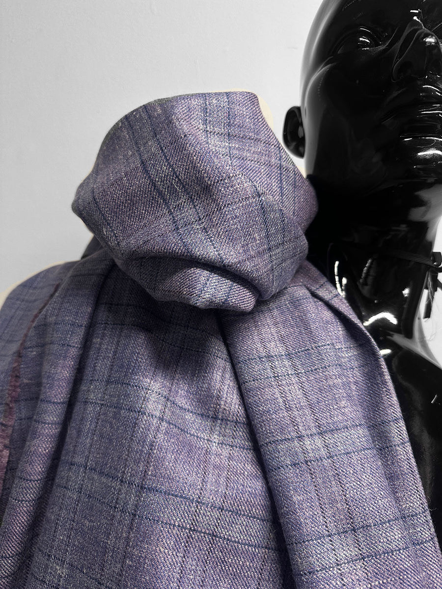 2 Yards Classic Italian Silk Linen Virgin Wool Suiting - Violet