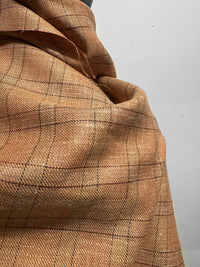 Classic Italian Silk Linen Virgin Wool Suiting - Cantaloupe