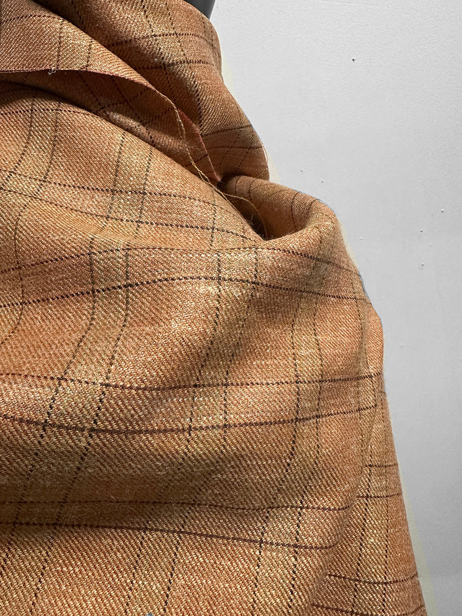 Classic Italian Silk Linen Virgin Wool Suiting - Cantaloupe