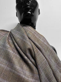 Classic Italian Silk Linen Virgin Wool Suiting - Purple, Brown