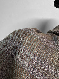 Classic Italian Silk Linen Virgin Wool Suiting - Purple, Brown