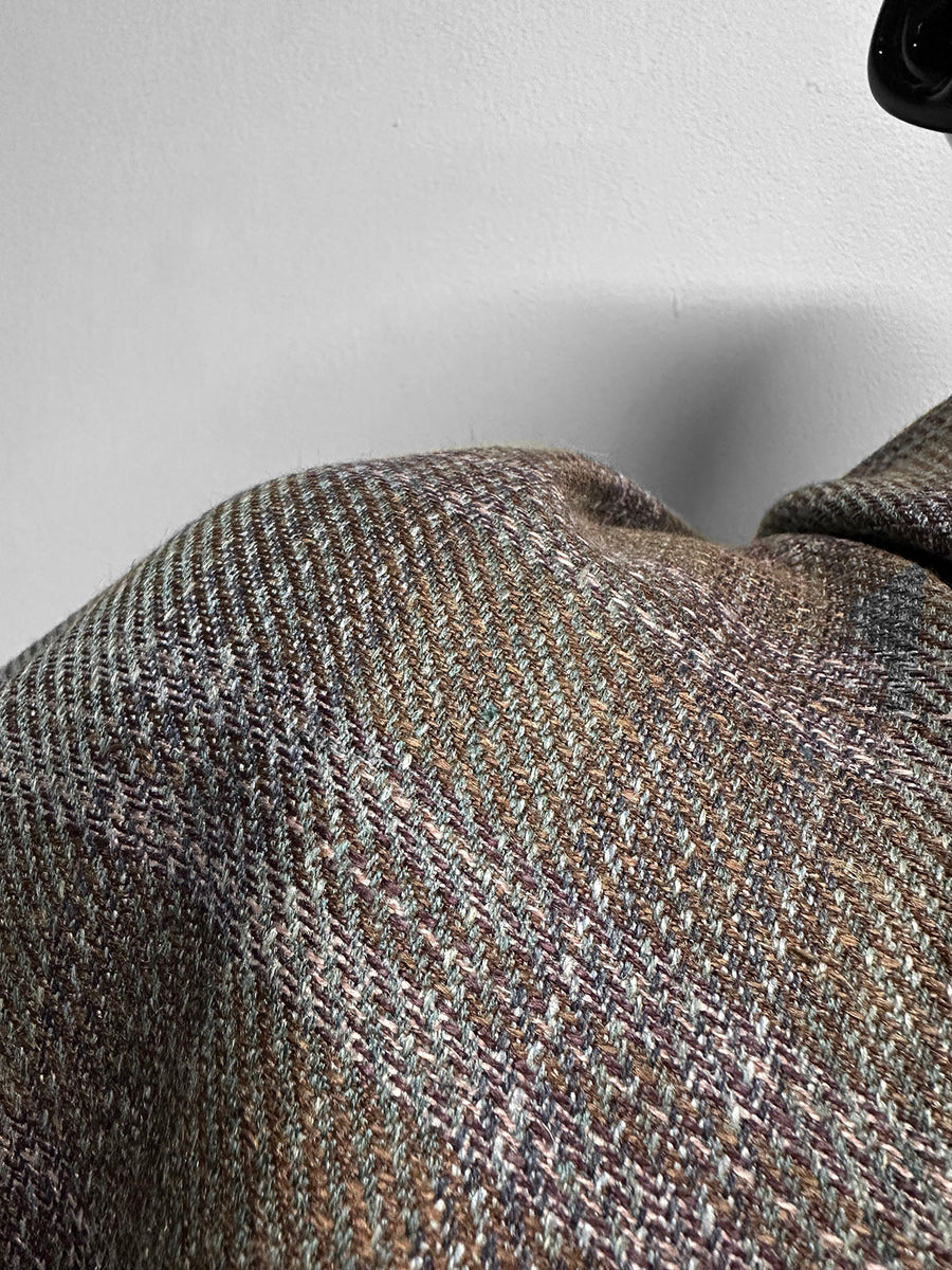 Classic Italian Silk Linen Virgin Wool Suiting - Purple, Brown