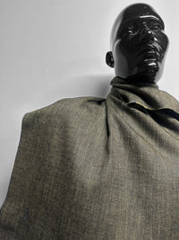 Classic Italian Silk Linen Virgin Wool Twill Suiting - Khaki Black