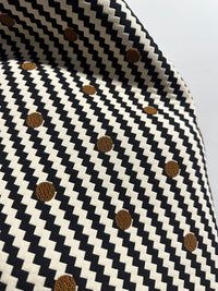 2 7/8 Yards Italian Zig Zag Jacquard Polka Dot