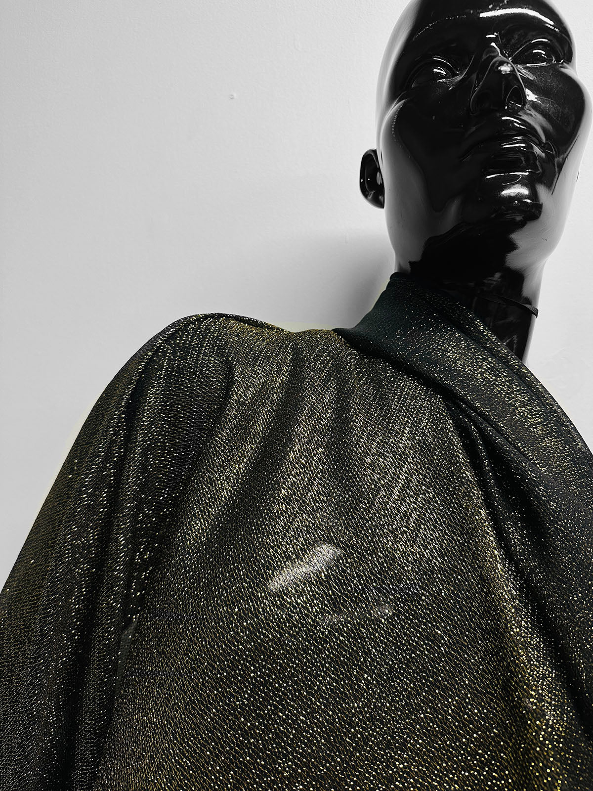 Black Silk Georgette with Gold Lamé