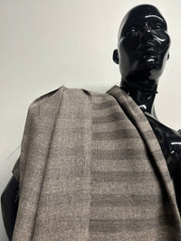 BC Chambray Linen Textured Weave Stripe Brown S8