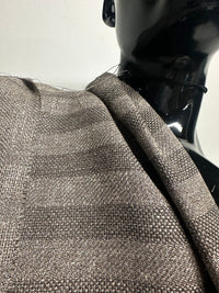 BC Chambray Linen Textured Weave Stripe Brown S8