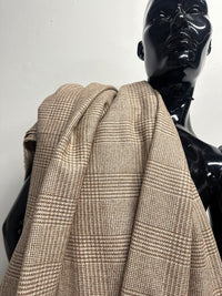 BC Lanificio Egidio Ferla Camel Tan Melange Houndstooth Woolen S9