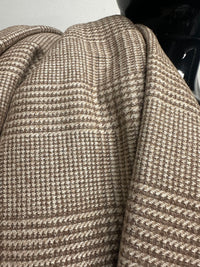 BC Lanificio Egidio Ferla Camel Tan Melange Houndstooth Woolen S9