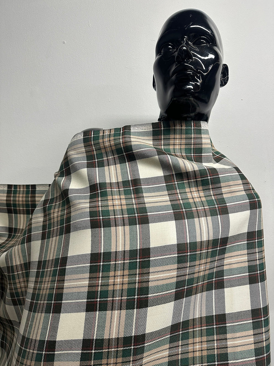 BC Plaid Wool Brown Green - S5