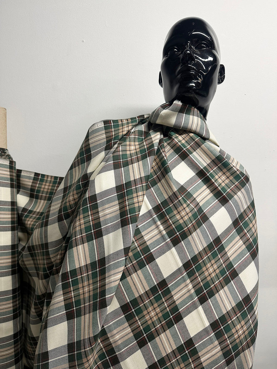 BC Plaid Wool Brown Green - S5