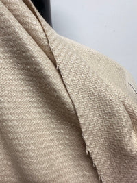 BC Warm Ivory Wool Flannel Coating Diagonal Weave S10