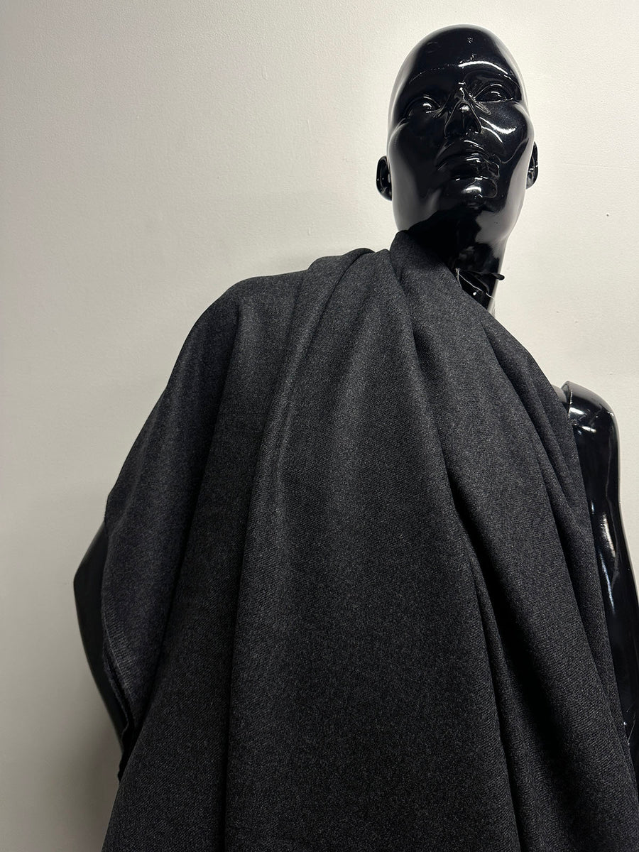 3 1/3 Yards BC Luxury Charcoal Wool Flannel Suiting S27