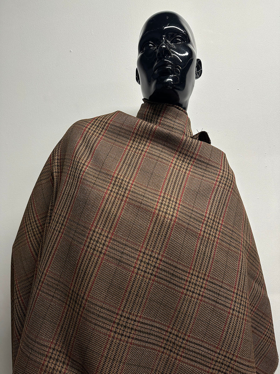 BC Brown Cranberry Glenplaid Suiting S30