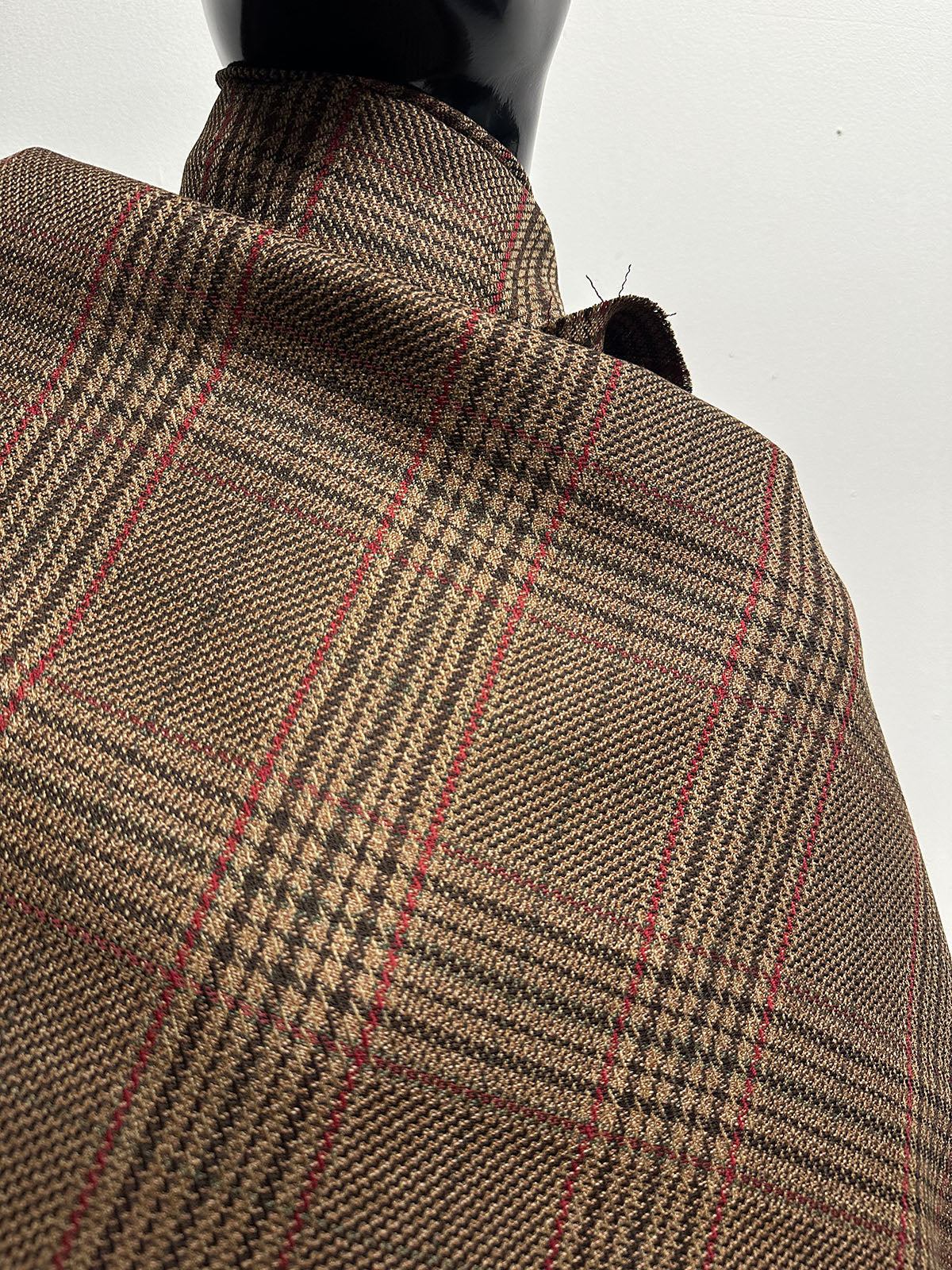BC Brown Cranberry Glenplaid Suiting S30