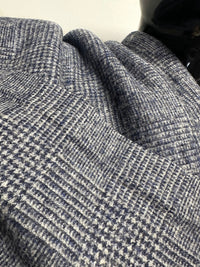 3 5/8 Yards Soft Blue Houndstooth Winter Jacket Weight - S37