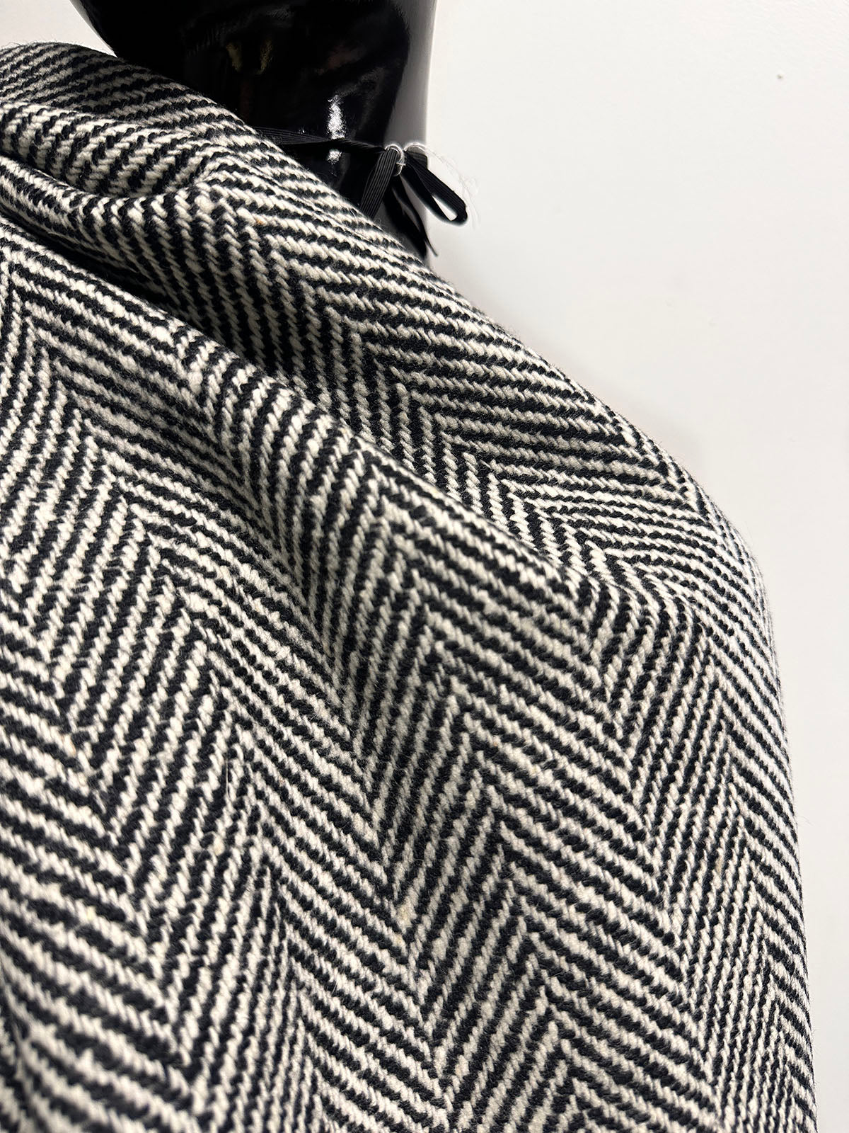 3 Yards BC Herringbone Luxury Wool Coating - Black S45