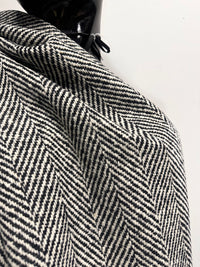 3 Yards BC Herringbone Luxury Wool Coating - Black S45