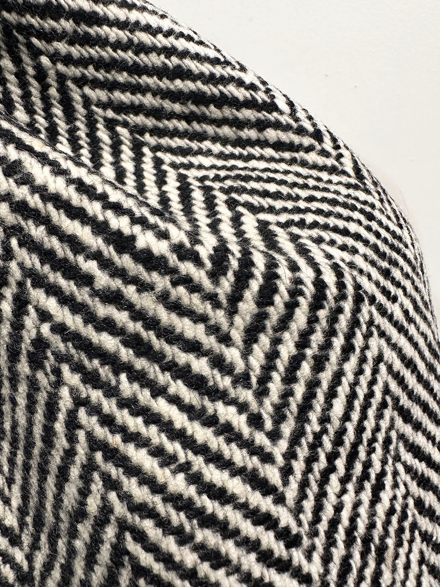 3 Yards BC Herringbone Luxury Wool Coating - Black S45