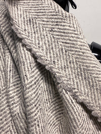 3 5/8 Yards BC Herringbone Luxury Wool Coating - Grey
