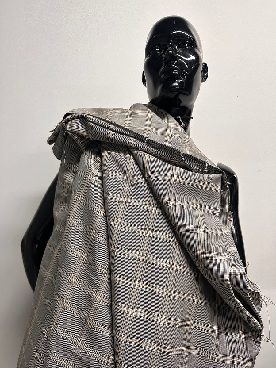 BC Slinky Glenplaid Viscose SUmmer Suiting Gives Bias - S19