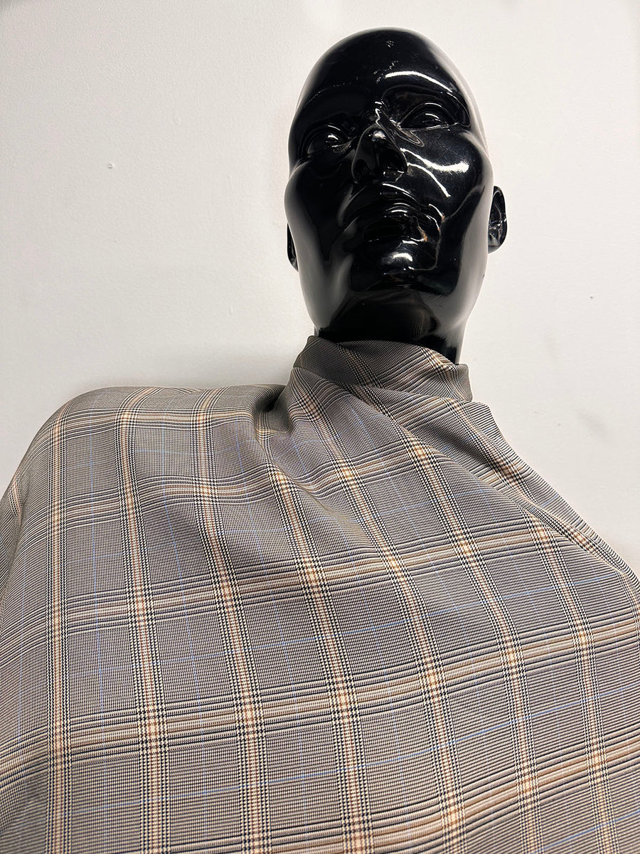 BC Slinky Glenplaid Viscose SUmmer Suiting Gives Bias - S19