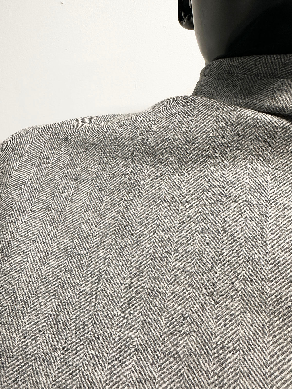 BC Luxury Light Grey Herringbone Woolen S49