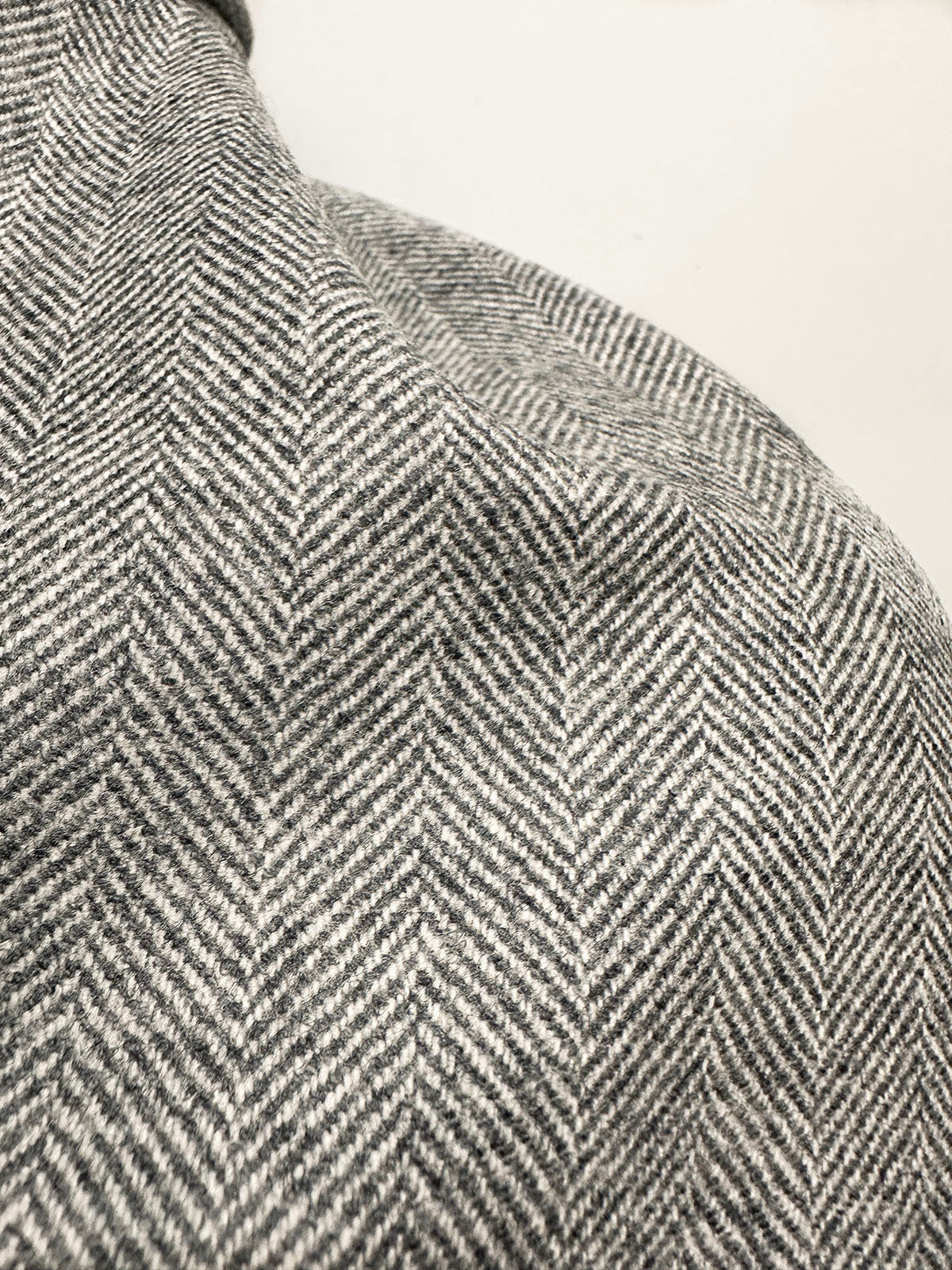 BC Luxury Light Grey Herringbone Woolen S49