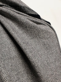 BC Luxury Soft Herringbone Suiting Black White S53