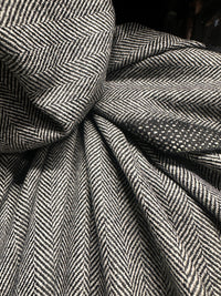 BC Luxury Soft Herringbone Suiting Black White S53