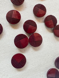 Vintage Italian Caberbet Crosshatch Shirt Button