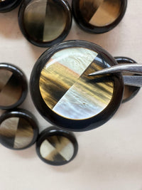 Vintage Italian Deco Shell Disc Coat Buttons