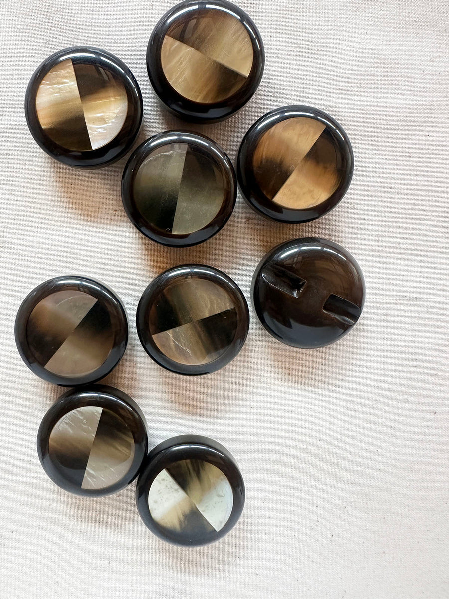 Vintage Italian Deco Shell Disc Coat Buttons