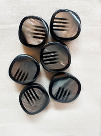 Vintage Italian Inlaid Comb Shape Shell Coat Buttons