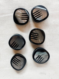 Vintage Italian Inlaid Comb Shape Shell Coat Buttons