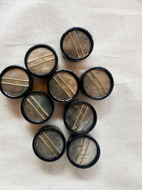Vintage Italian Deco Shell Brass Buttons
