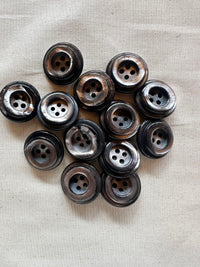 Vintage Italian Wine Shell Chunky Buttons - Charcoal