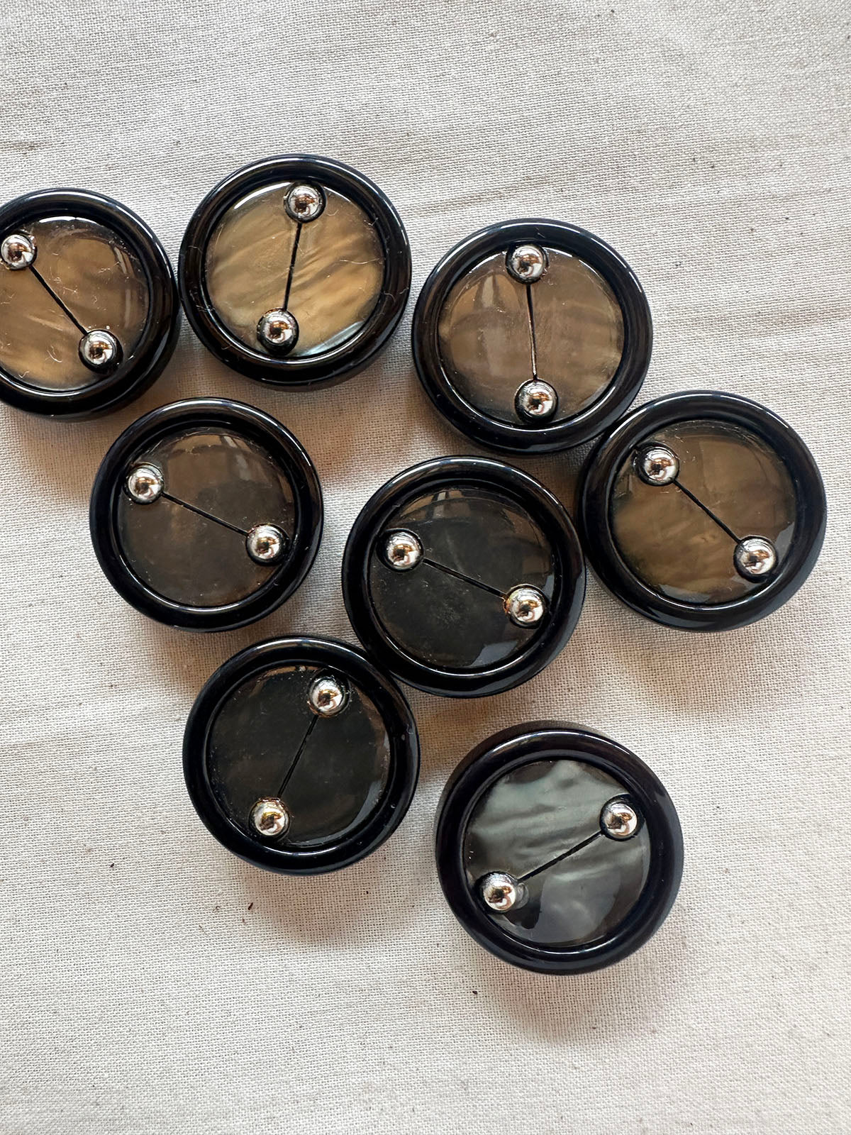 Vintage Italian Ball Bearing Shell Buttons