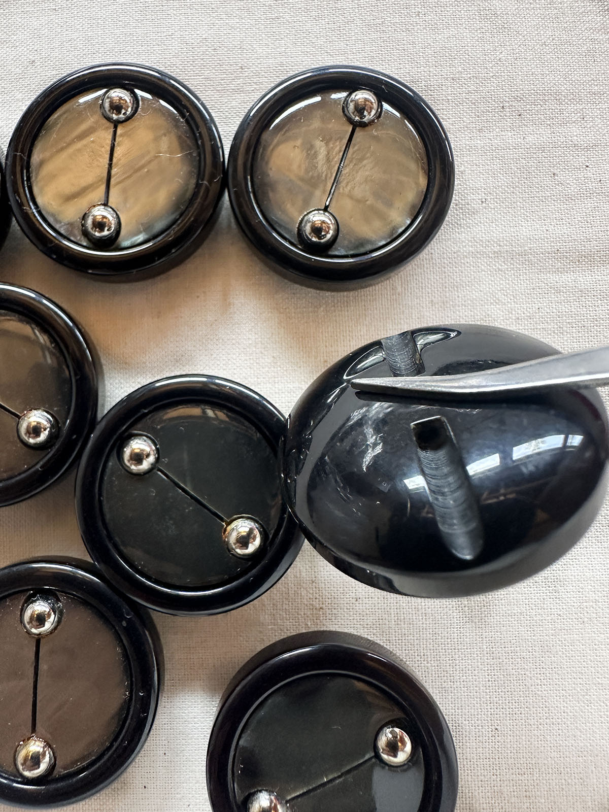 Vintage Italian Ball Bearing Shell Buttons