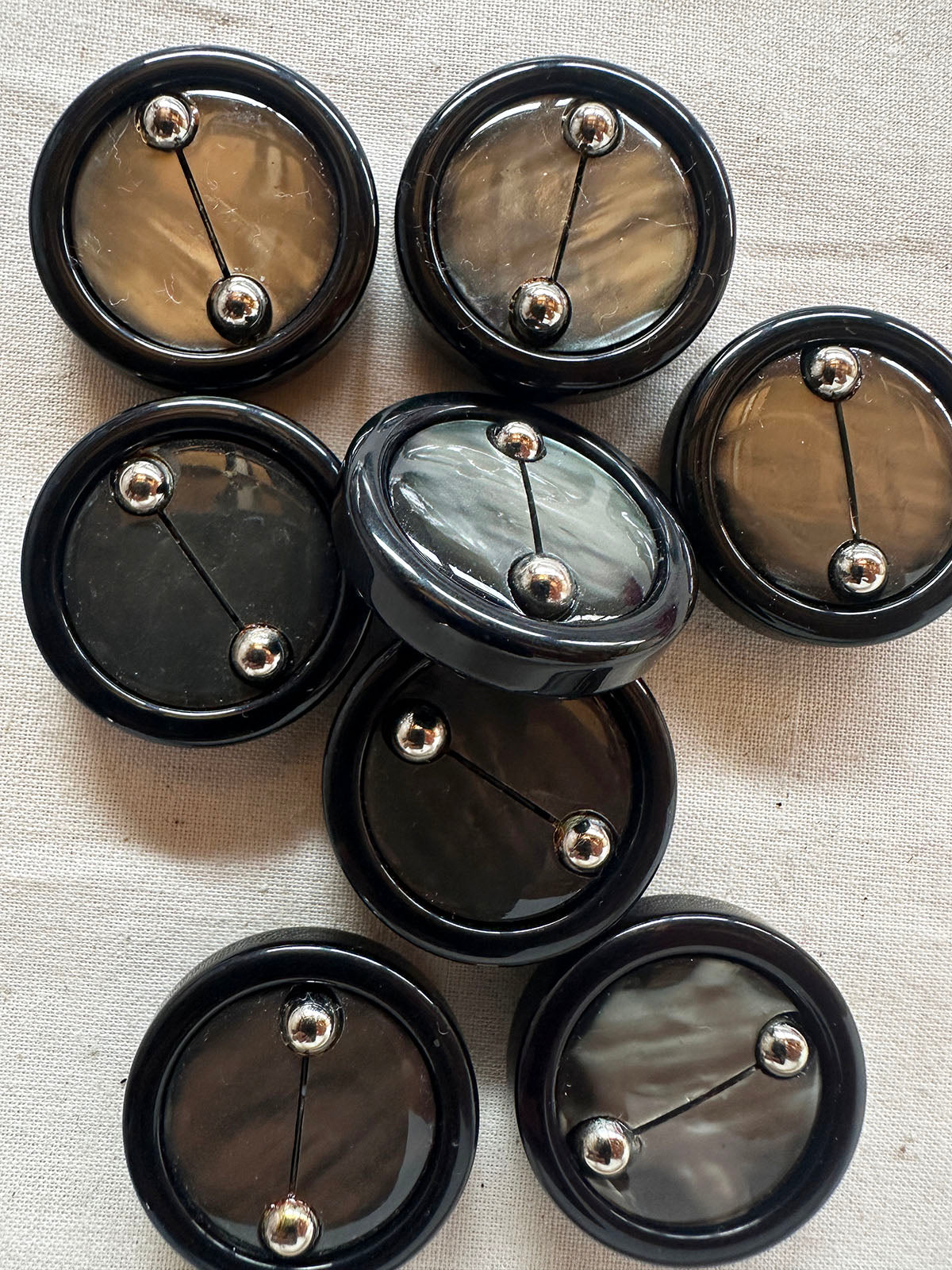 Vintage Italian Ball Bearing Shell Buttons