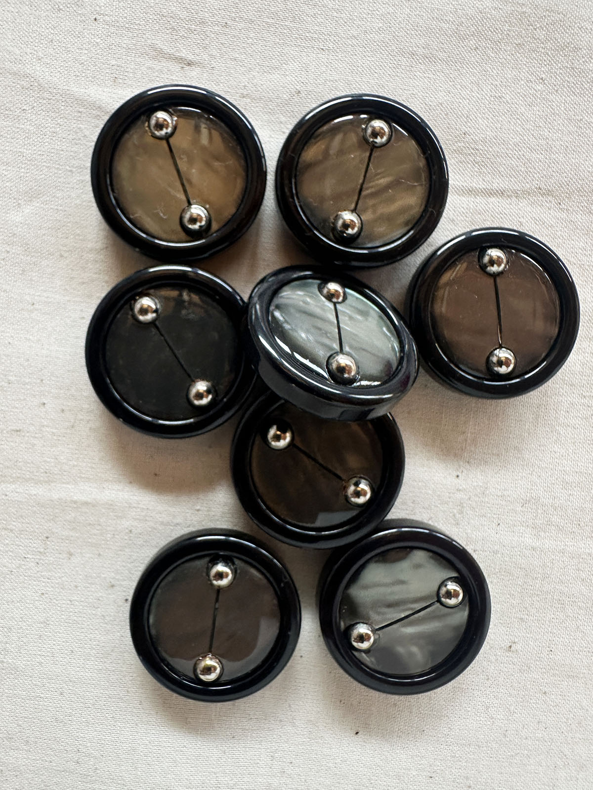 Vintage Italian Ball Bearing Shell Buttons