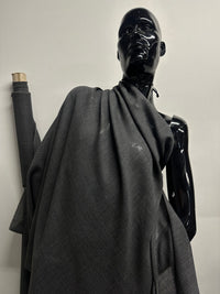 Charcoal Melange Wool Gauze