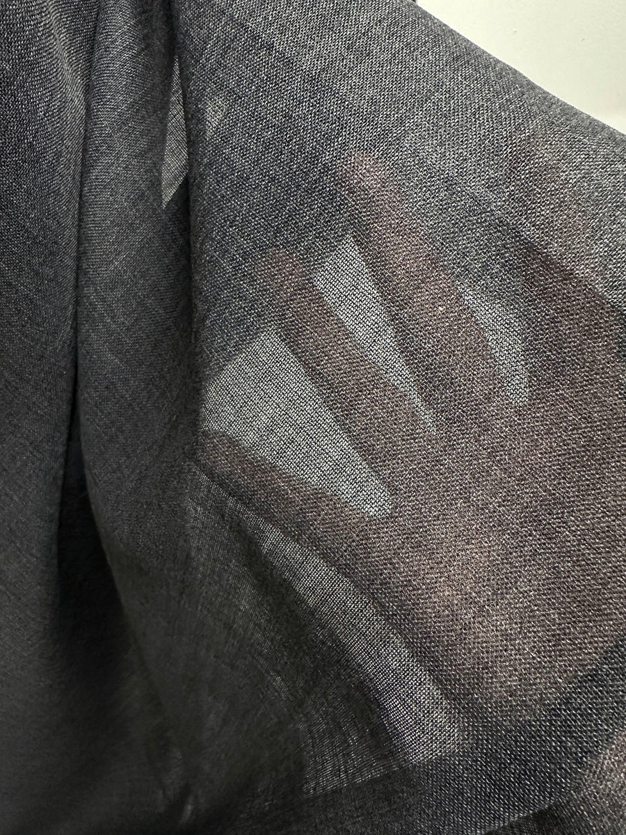 Charcoal Melange Wool Gauze