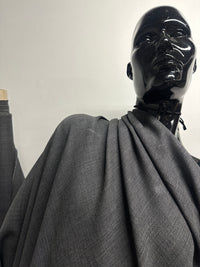 Charcoal Melange Wool Gauze