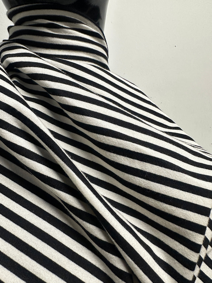 BC Ivory Black Striped Cotton Tee Jersey