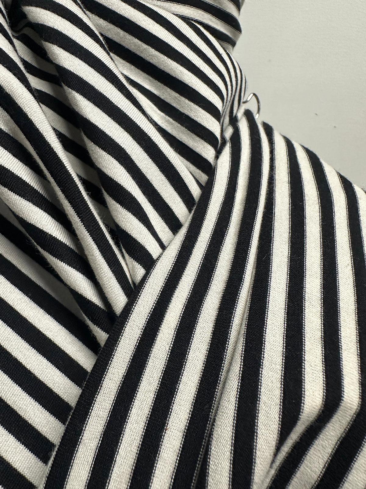 BC Ivory Black Striped Cotton Tee Jersey