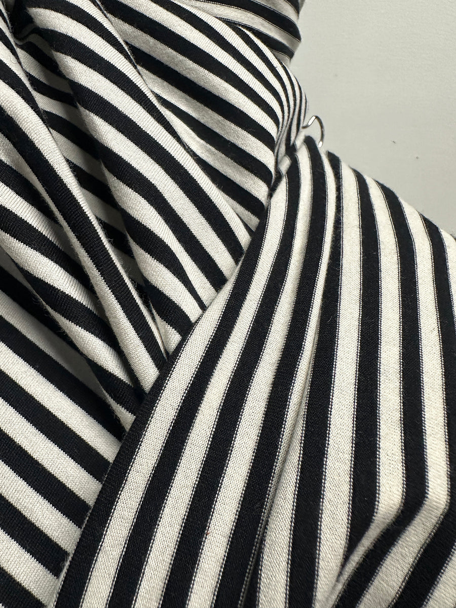 BC Ivory Black Striped Cotton Tee Jersey