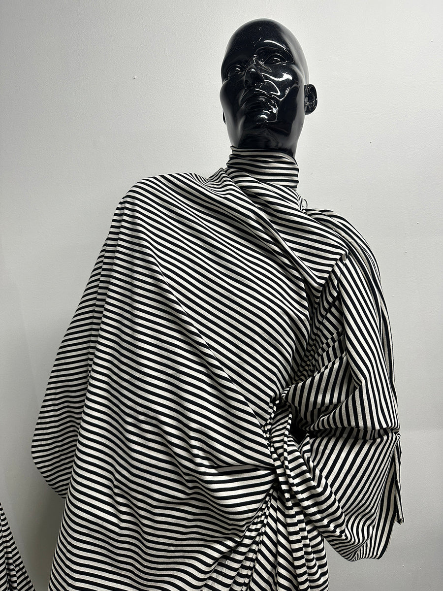 BC Ivory Black Striped Cotton Tee Jersey