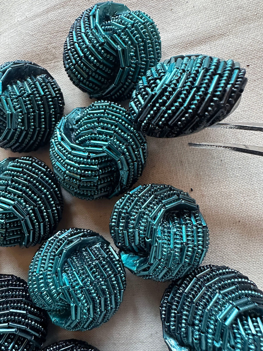 Vintage Italian Faux Beaded Knot Buttons